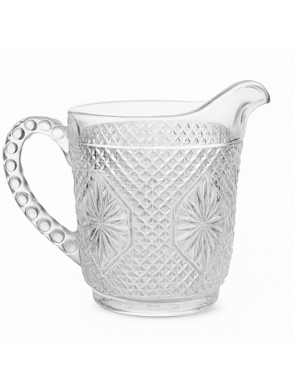 Milk Pitcher Creamer Imperial Amelia Clear Depression Glass Star Medallion